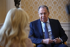 Interview du ministre russe des Affaires étrangères Sergueï Lavrov accordée à la chaîne de télévision française TF1, Moscou, le 29 mai 2022